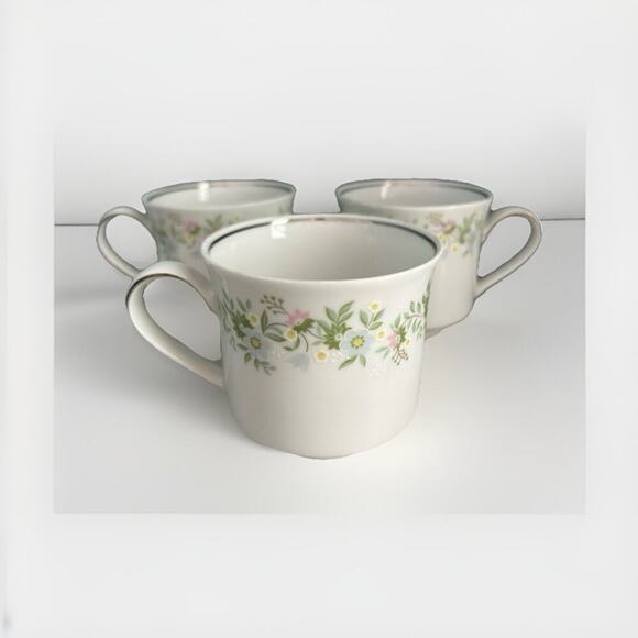 (3) Johann Haviland Bavaria Forever Spring Coffee Mugs Tea Cups Germany Flowers - Picture 1 of 13